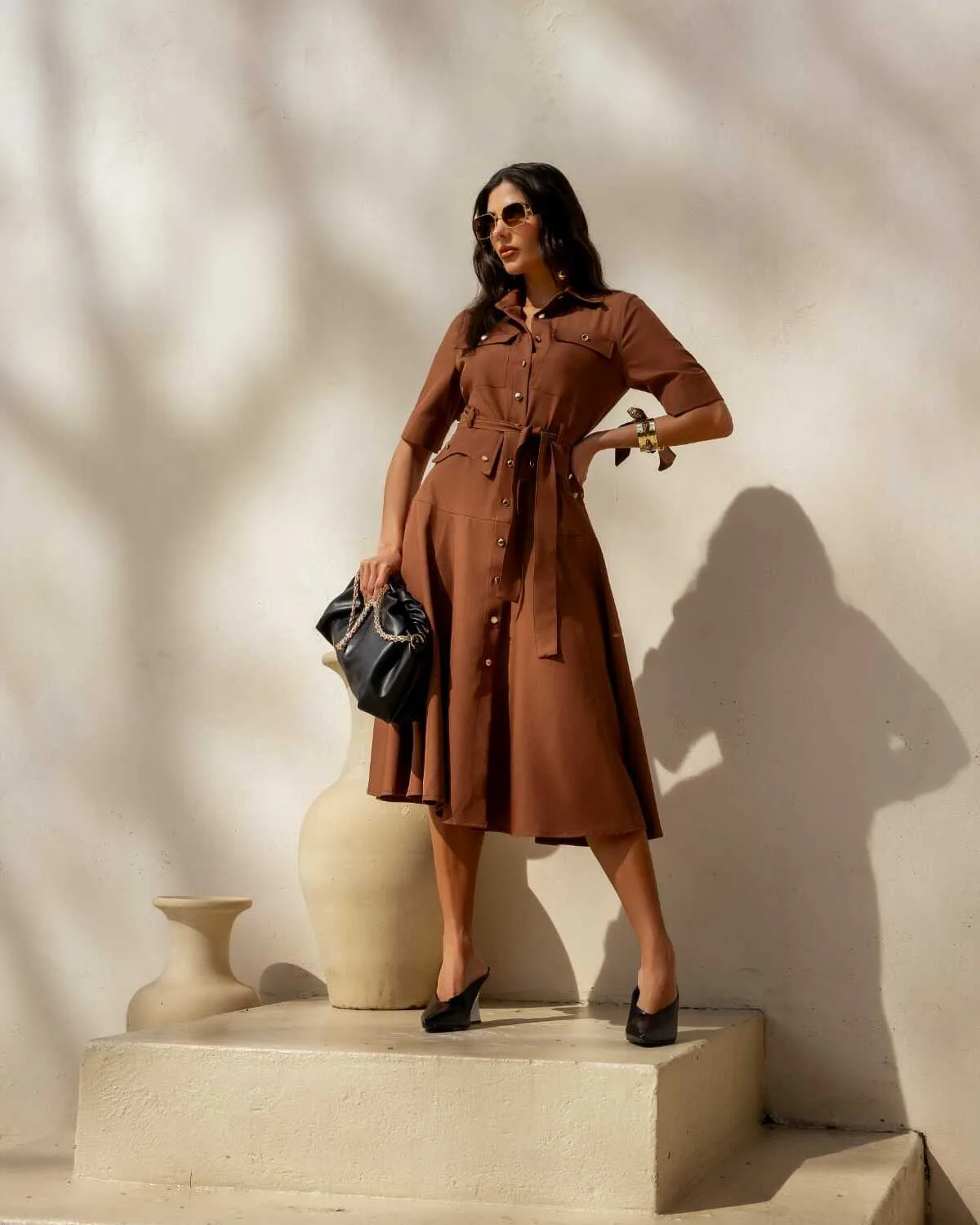 Vestido com cinto · Ref. 3389