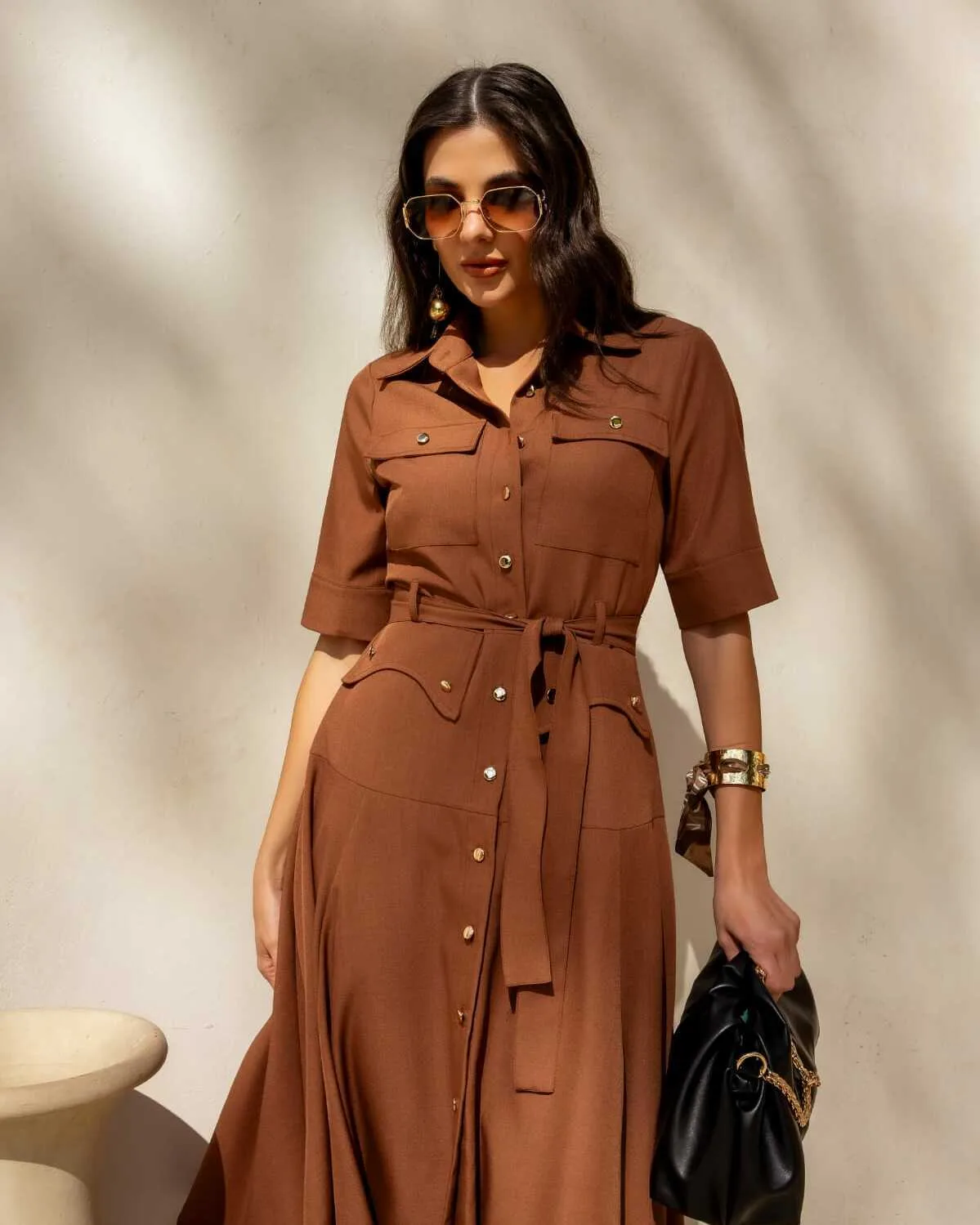 Vestido com cinto · Ref. 3389